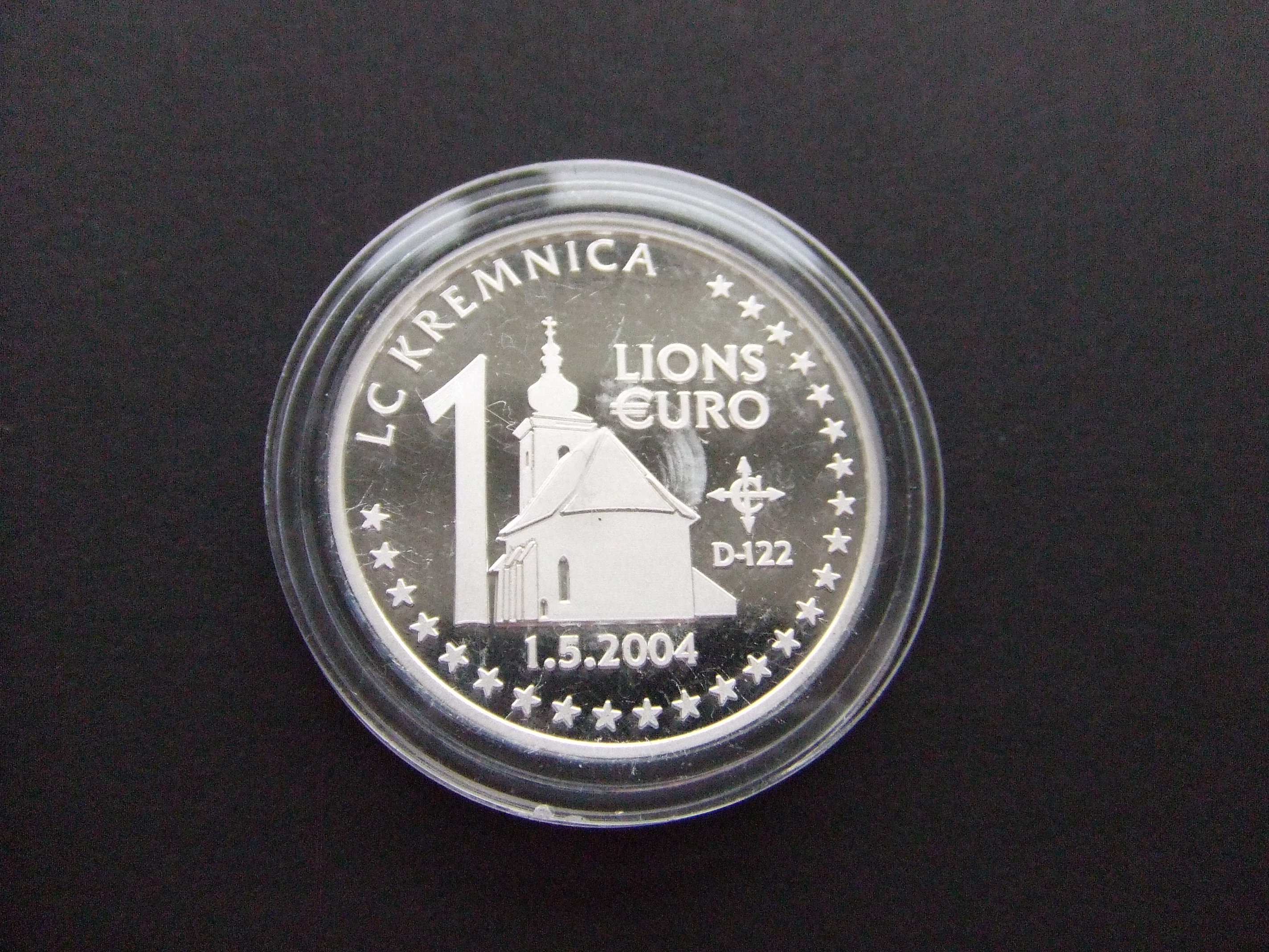 Lions Club International 1 euro munt( doosje}